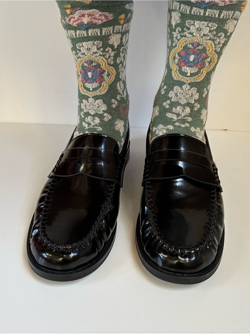 JustFab Women’s Black Patent Penny Loafers Sz. 6.5